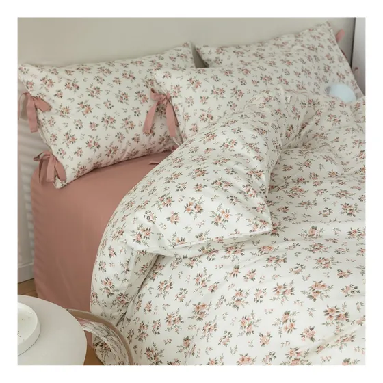 Set De Colcha Vum Vougemarket Con Forma De Flor Rosa, Doble,
