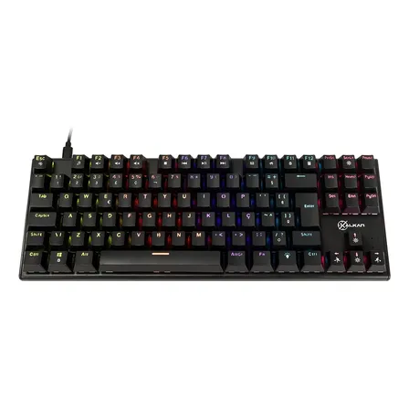 Teclado Mecânico Gamer Kalkan Loki Tkl Rainbow Preto Português Brasil