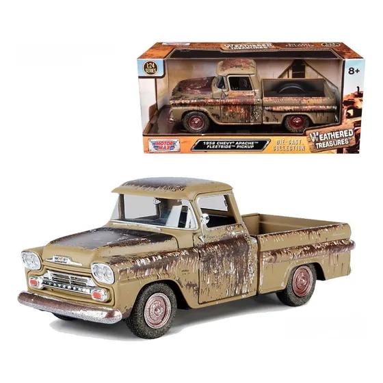 Motormax 1:24 1958 Chevy Apache Fleetside Pickup Oxidadas