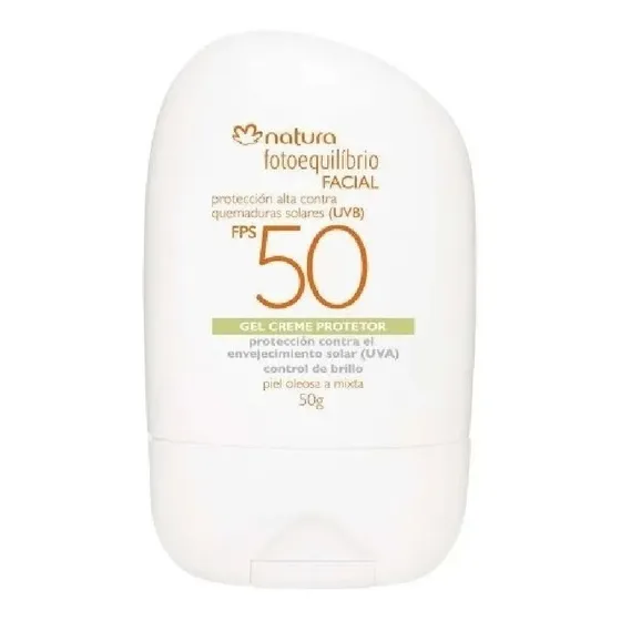 Natura Bloqueador Facial Gel Crema toque seco Fps 50