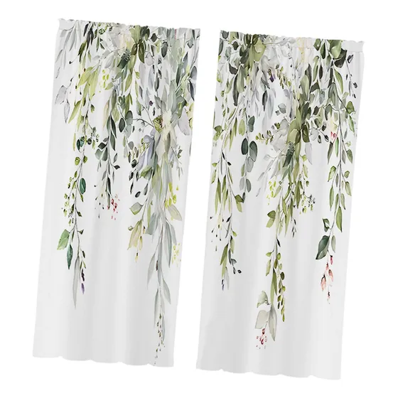 2 Piezas Hojas Cortinas De La Ventana Cortinas 90cmx210cm