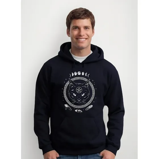 Buzo Canguro Gato Gotico - Dark - Hoodie Unisex