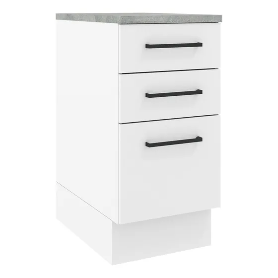 Mueble Mostrador Madesa Agata 40 Cm 3 Cajones Color Blanco