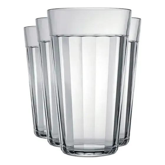 Jogo Copo Vidro Agua Suco Drink Americano 450ml - Kit 4 Unid