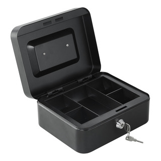 Cajón Dinero Qian, Llave 5 Compartimentos Con Llave, Monedas Color Negro Cajón Dinero Qian, Llave 5 Compartimentos Con Llave, Monedas Color Negro
