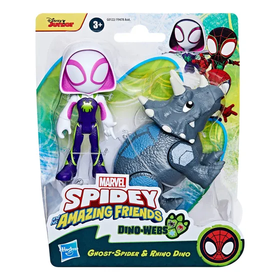 Marvel Spidey Dino-webs: Héroe Y Dino 10 Cm, Surtidos