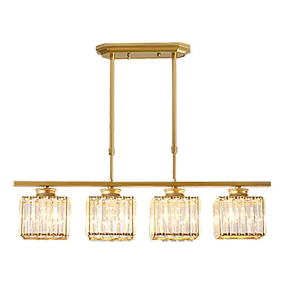 Excei Lampara Techo Larga Cristal Dorado Negro Comedor Sala