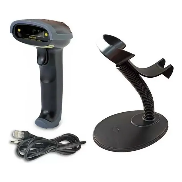 Lector Escaner Pistola Codigo De Barra Cable Usb Base Metali