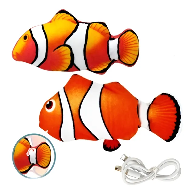 Juguete Pescado Eléctrico Para Gatos + Usb Recargable Nemo
