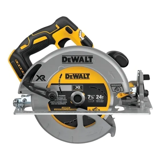 Sierra circular eléctrica inalámbrica DeWalt DCS570B 184mm 900W amarilla 20V