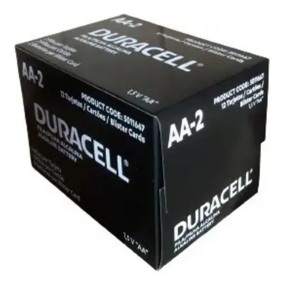 Caixa De Pilha C/ 24 Pilhas Duracell Aa2 12 Blister C/ 2un