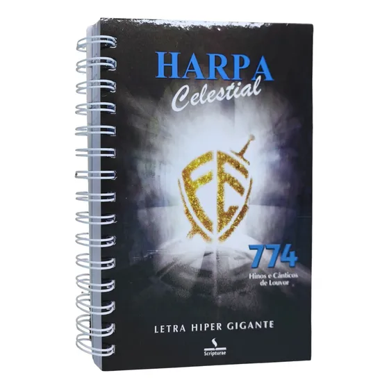 Harpa Cristã Celestial 774 Hinos Capa Espiral Escudo Da Fé