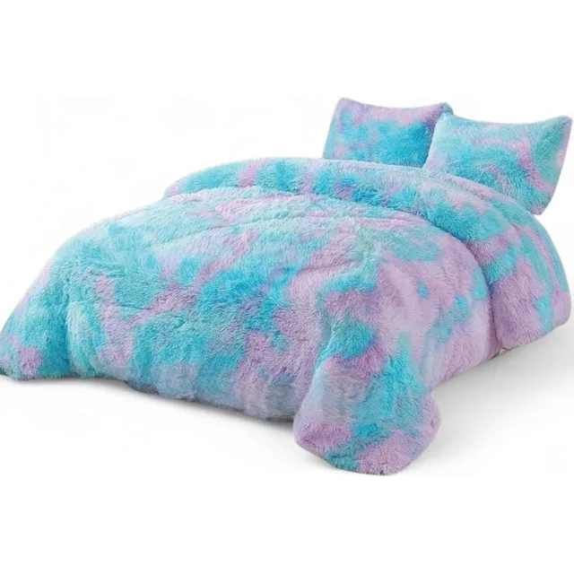 Cobertor Peludo Con Chiporro 2 Plaza + 2 Fundas Almohada 