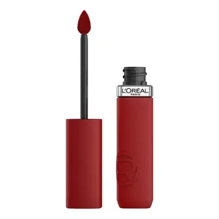 L'Oréal Paris Infallible Le Matte Resistance, Labial Líquido Mate Larga Duración 16h, Color Intenso con Ácido Hialurónico, Tono Le Rouge Paris 420, 5 ml