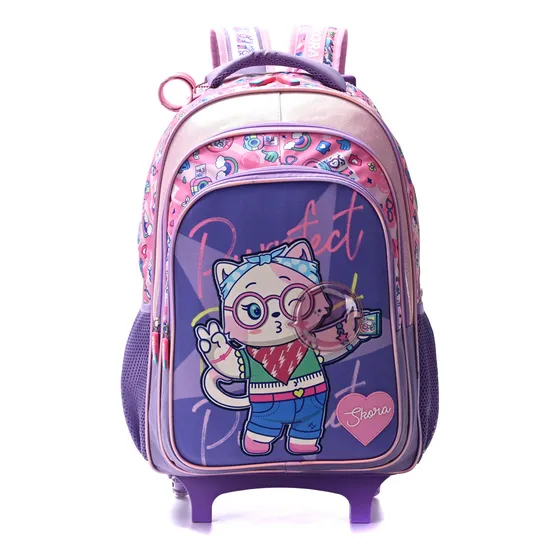 Mochila Carro Skora Pets Escolar 18 PuLG Infantil Niña