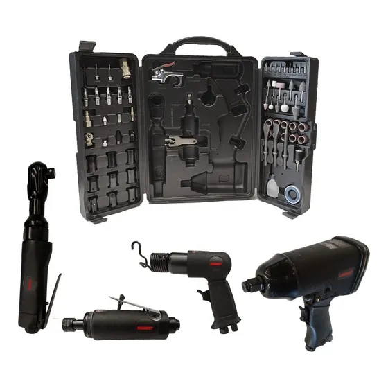 Set Juego Neumaticas Llave Crique Impacto Martillo Amoladora