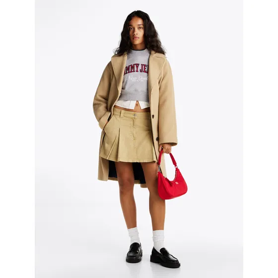 Minifalda Plisada Con Bolsillos Beige Tommy Jeans
