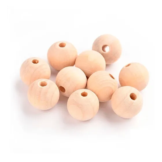 Bolas De Madera Natural Cuentas Redondas Diy 10mm X50un Bdc3