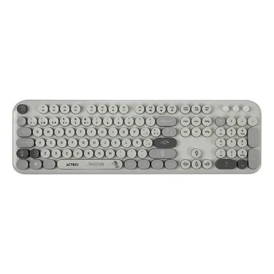 Combo 2 En 1 Inalámbrico Creator Chic K- Colors Mk485 2.4mhz Mouse Beige Teclado Gris