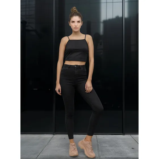 Jean Mujer Seven Curvy Negro Algodón 28160457-10