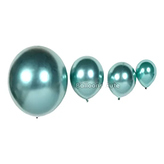 Bolsa 100 Globos Metálicos Látex Numero 5 Gruesos Cromados