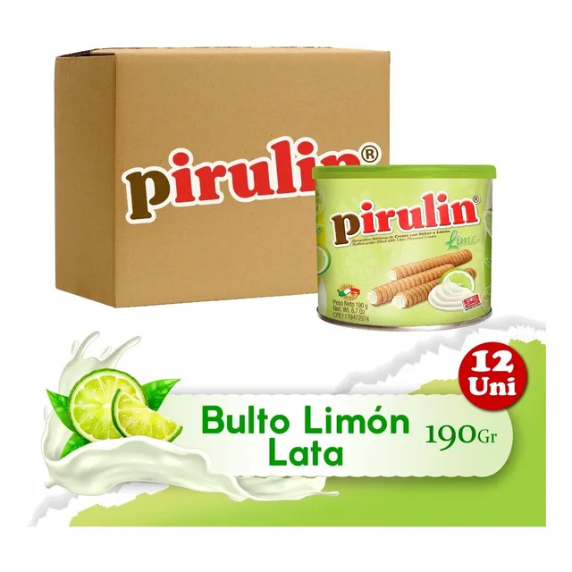 Pirulin Lime Lata /envase 190g Bulto De 12 Unidades