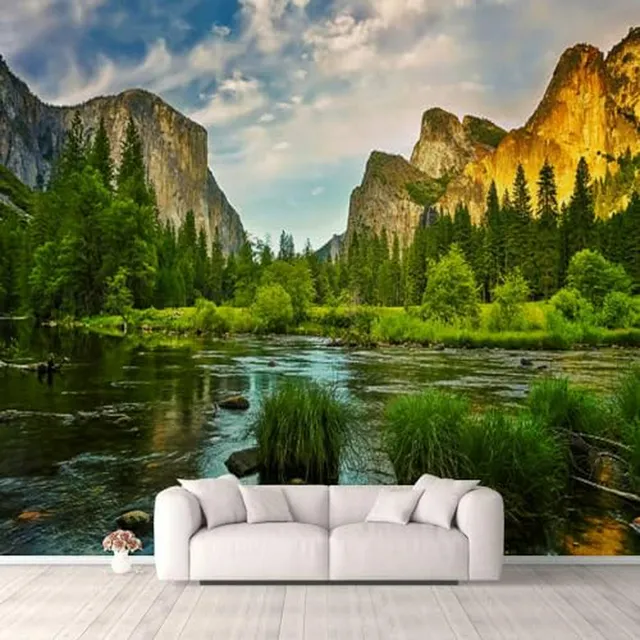 3d Mural Yosemite: Paisaje Natural Autoadhesivo Para Pared