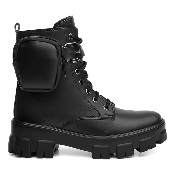 Bota Coturno Estilo Militar Com Bag Lateral Removilver