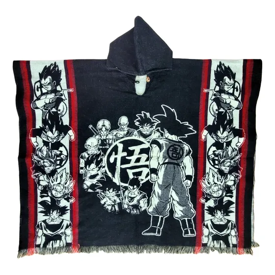 Ruana Poncho Goku Lana De Alpaca. Envío Rápido