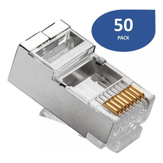 Conector Rj45 Blindado Cat5e Ftp Passtrough 50 Unidades