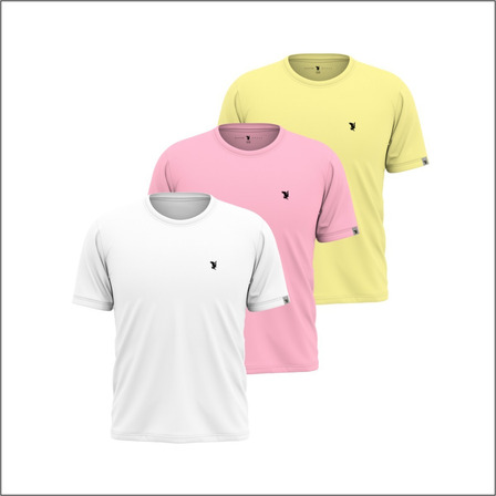 Kit 03 Camisetas Masculina Plus Size G1 A G4 Logo Bordado Kit 03 Camisetas Masculina Plus Size G1 A G4 Logo Bordado