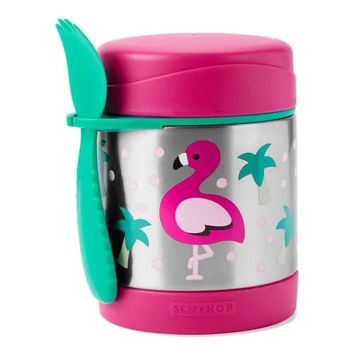 Pote Térmico Com Talher Zoo Flamingo Skip Hop Cor Rosa