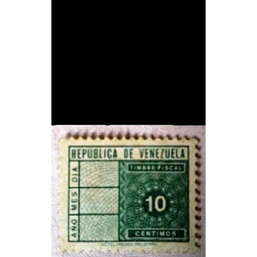 Estampillas Venezuela - Timbres Fiscales 10 Céntimos
