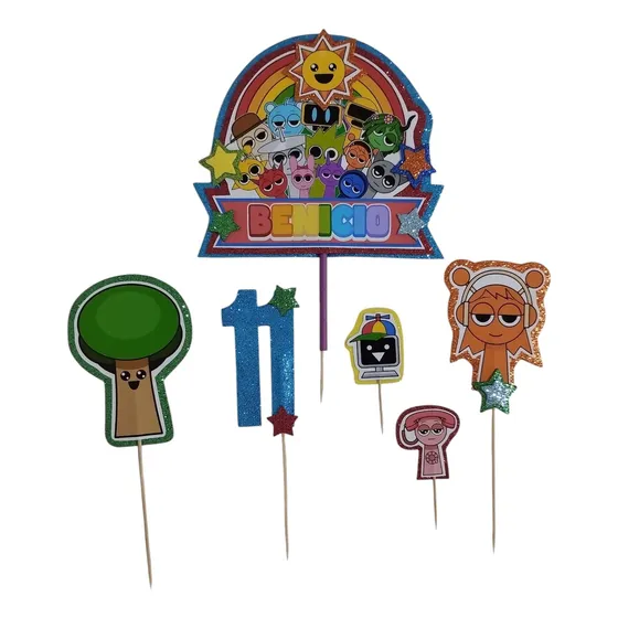 Sprunkis Cake Topper Adorno Para Torta