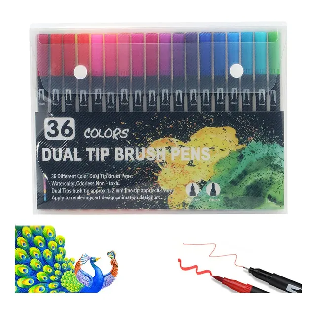 Juego De Bolígrafos De 36 Colores Con Diseño Escolar De Dobl