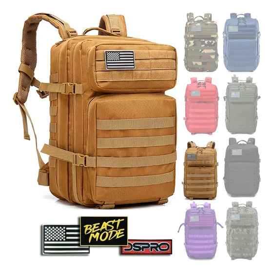 Bolso Morral Táctico 45 L Importado Resistente Con Parche
