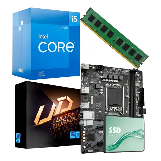 Combo Actualización Intel I5 12400f + 8 Gb + Ssd 480gb Color Negro