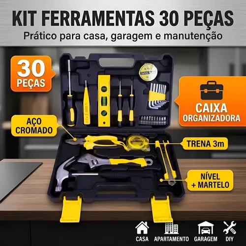 Kit Jogo De Ferramentas 129 Peças Com Maleta Tbt129 +