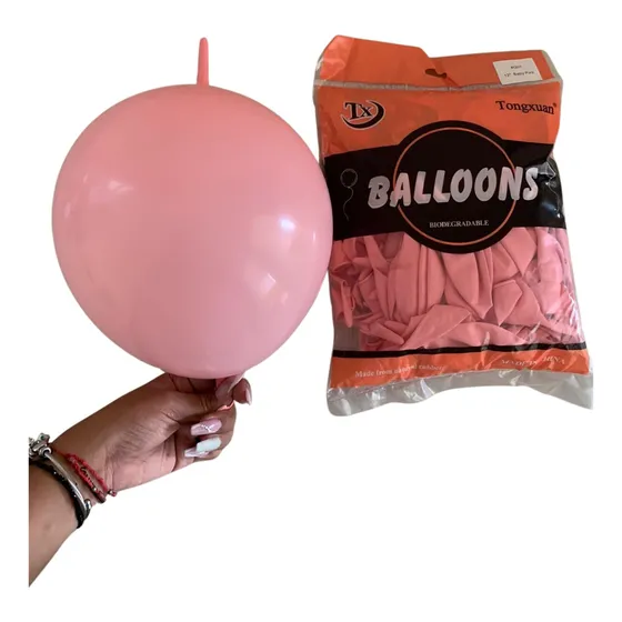 Globo Latex Bipolo Amarre 12  100 Piezas Colores Blanco