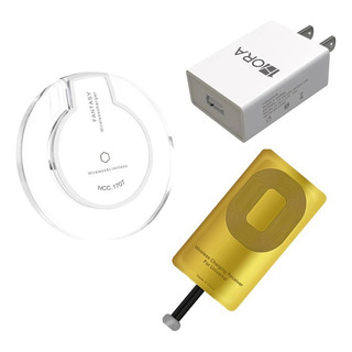Kit Receptor Carga Inalambrica Qi Placa Tipo C Cubo Cargador Kit Receptor Carga Inalambrica Qi Placa Tipo C Cubo Cargador