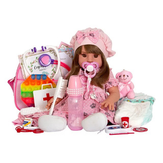 Bebe Menina Reborn Realista Princesa 100% Silicone + Itens Bebe Menina Reborn Realista Princesa 100% Silicone + Itens