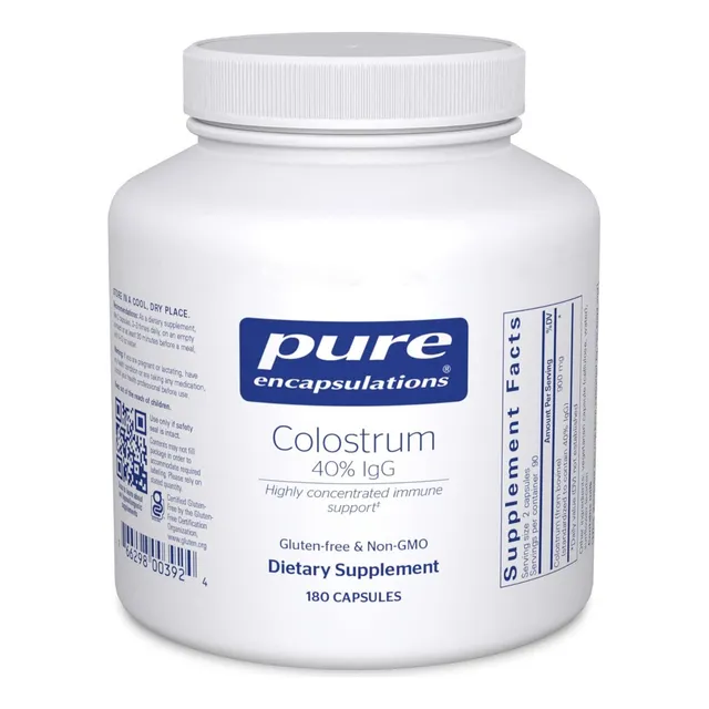 Calostro 40% Igg Pure Encapsulations 180 Cápsulas Sin Sabor