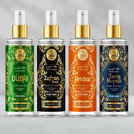 Body Splash Arabe C/4un 200ml Perfume Masculino De Luxo