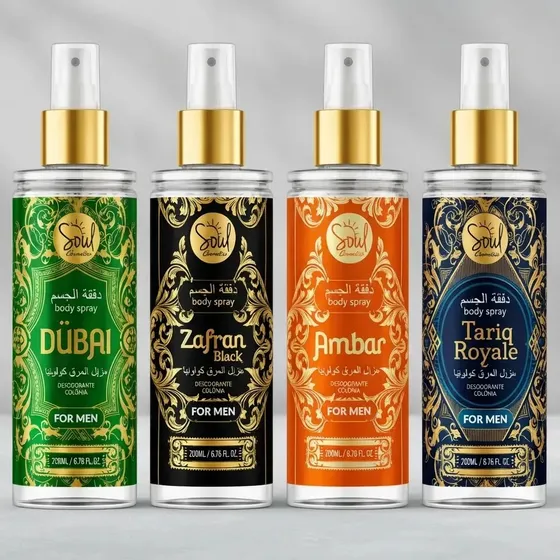 Body Splash Arabe C/4un 200ml Perfume Masculino De Luxo
