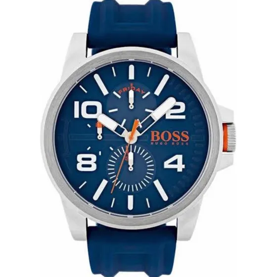 Reloj Hugo Boss 1550008 Color De La Correa Azul Color Del Bisel Plateado Color Del Fondo Azul