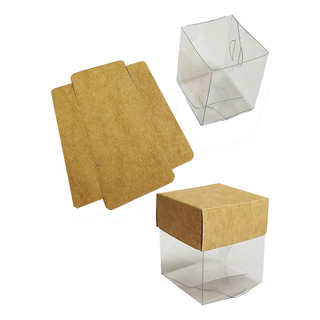 25 Caja Acetato Base Transparente 5x5x8 Cm Tapa Kraft 1797 25 Caja Acetato Base Transparente 5x5x8 Cm Tapa Kraft 1797
