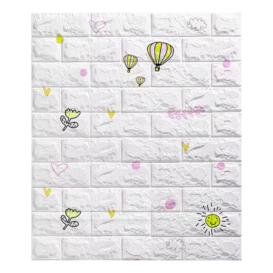 Placa De Pared Autoadhesivo Textura 3d Infantil Flor Globo
