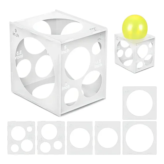 Caja Medidora Globo Cuadrado Blanco Plástico 30cm Festival Party