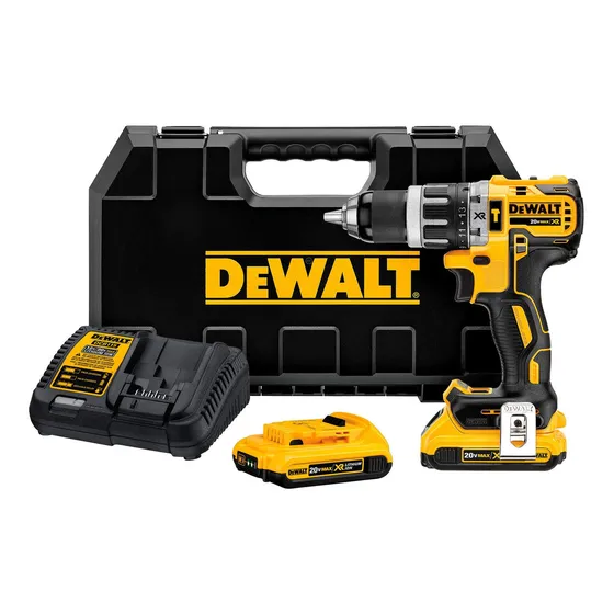 DeWalt DCD796D2 Kit de Taladro Percutor Atornillador Inalámbrico de 1/2" (13mm) 20V MAX* XR* DCD796D2 2 Baterías 2Ah Cargador Maletín de Transporte