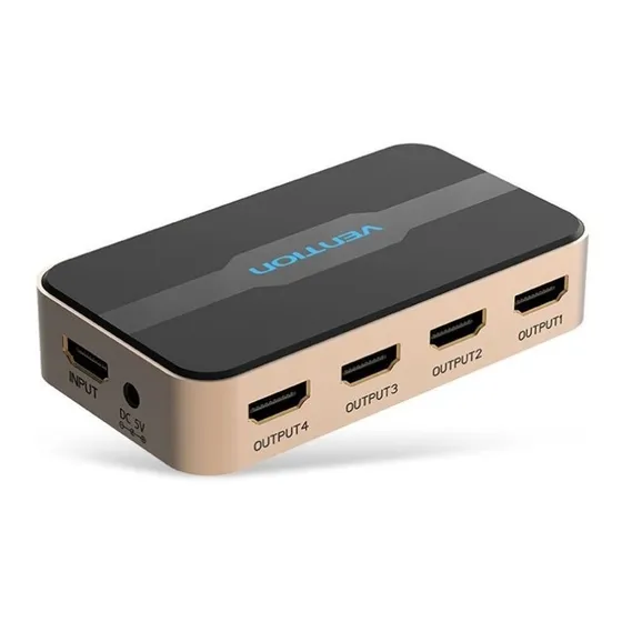 Vention ACCG0 HDMI Negro Cabo de 1 HDMI fêmea para 4 fêmeas